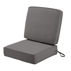 Classic Accessories Montlake FadeSafe - Combo de cojín para Patio, 25 Pulgadas de Ancho x 25 Pulgadas de Profundidad (Asiento), 25 Pulgadas de Ancho x 22 Pulgadas de Alto (Respaldo), carbón Claro