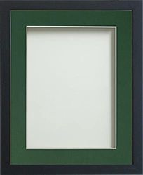 Frame Company Jellybean Range Black Wooden 30x20 inch Picture Photo Frame with Bottle Green Mount for Image A2 * Choice of Colours & Sizes* Fitted with Perspex