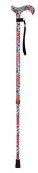 Aidapt Floral Adjustable Height Lightweight Walking Stick with Anti Slip Ferrule Foot to Aid Stability and Confidence when Walking Supplied with a Hanging Carry Strap