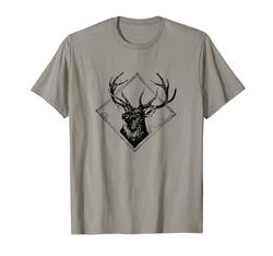 Deer image deer antlers hoodie geometric motif jumper T-Shirt