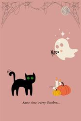 Same Time, Every October: 6"x9" Halloween notebook with 180 thick blank pages for spooky scribbles and journaling