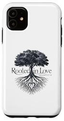 Custodia per iPhone 11 Radicati Nell'amore Efesini 3:17-18 Albero Artistico Uomini