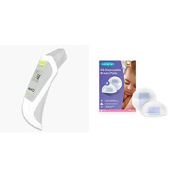 Vital Baby PROTECT 4 in 1 Contactless Thermometer & Lansinoh Disposable Breast Pads Pack of 60 for nursing breastfeeding mothers