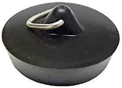 Fackelmann Tappo Lavandino/Lavabo, Plastica Metallo, Nero E Inox, 3.8 cm