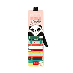 Legami - Marque-page avec élastique, 4,7 x 17,5 cm, en papier certifié FSC®, Thème Panda, tient le Sengo et le livre fermé