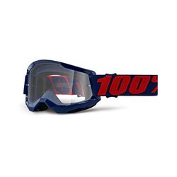 100% Crossbrille Strata 2 Klar, Masego - Dunkelblau Rot, HU-GOG-0055