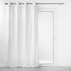 Douceur d'Intérieur, Tenda con occhielli (140 x 260 cm) Floriss Bianco Jacquard