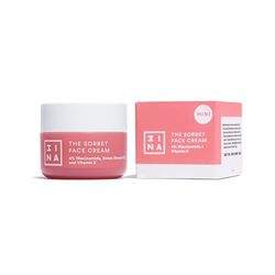 3INA MAKEUP - Sorbet Cream (mini) - Cream Ansikte Korall med Niacinamid - fuktgivande ansiktskräm med olivolja och näringsrik söt mandel - lätt grädde resestorlek - vegan - grymhetsfri