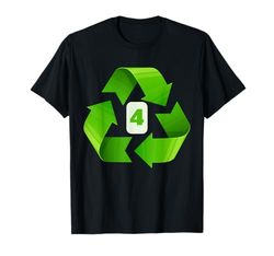 Numero di riciclaggio per 4° compleanno – Eco Earth Sustainability Party Maglietta