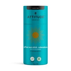 ATTITUDE After Sun Stick, Plastic-Free Waterless, Plant and Mineral-Based Ingredients, Vegan Beauty and Suncare Products, Mint and Cucumber, 85 grams