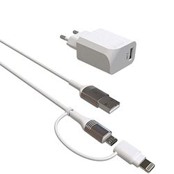Green_e iPhone oplaadkabel [Apple MFI gecertificeerd] micro-USB-kabel en Lightning synchroo-adapter en oplaadkabel met oplader voor iPhone 12/12 Pro / 12 Pro Max / 11 Pro/X