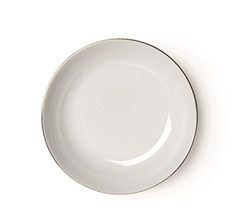 Excelsa Gold Assiette Creuse, Porcelaine, Blanc/Bord Or, 21 x 21 x 4 cm