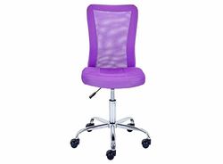 Inter Link - Chaise de Bureau pour Enfant - Fauteuil pivotant Ergonomique - Hauteur réglable - Pied en métal chromé - Revêtement en Maille Respirante - Rotation à 360° - Violet - Bonnie
