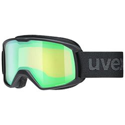 uvex elemnt FM - skibril voor dames en heren - vergroot en condensvrij gezichtsveld - tochtvrije ventilatie van het frame - black matt/green-LGL - one size