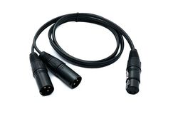 System-S Audio XLR-kabel, 100 cm, 3-polig, 2 x stekker naar busadapter, zwart