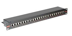 ROLINE Cat.6 (Klasse E) 19" patchpaneel, 24P, afgeschermd, zwart
