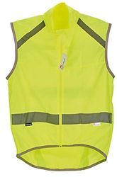 Prophete Unisex - Volwassenen fietsvest, maat XL, 3M reflecterende materiaal, tas met ritssluiting, kleur: neon geel, One size
