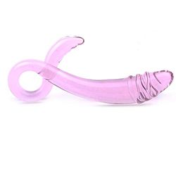 Pleasurebox - Dildo massaggiatore in Vetro, 17 cm, Colore: Rosa