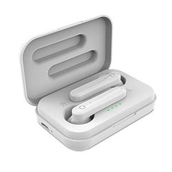 Bluetooth 5.0 TWS Kopfhörer mit Mikrofon Celly BUZ1 Wireless Kopfhörer mit Sound und Stereo-Anrufen, Multifunktionstasten Fernbedienung mit tragbarer Ladestation. Weiß.