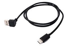SYSTEM-S USB 3.1 kabel 50 cm type C stekker naar 2.0 type A stekker adapter hoek in zwart