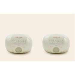 Sirdar Snuggly Cashmere Merino Silk 4 Ply, 75% Extra Fine Merino, 20% Silk, 5% Cashmere, Premium Yarn for Knitting and Crochet, Snow Queen (302), 50g (Pack of 2)
