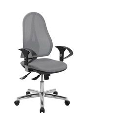 TOPSTAR Sedia da ufficio Open Point SY con braccioli regolabili in altezza, grigio scuro, grigio