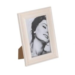 BigBuy Home Fotolijst wit lichtbruin hout glas 14,5 x 2 x 20 cm