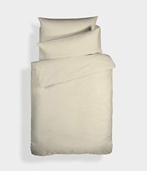 Plain Geverfd Katoen Percal Cream 200TC Flat Sheet 180 x 280 cm
