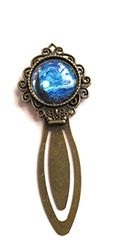 Segnalibro Notte Stellata Particolare Cabochon Con Cornice Vintage,Idea Originale Festa Della Mamma, Natale. Fatto a mano