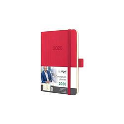 SIGEL C2035 Agenda semainier 2020 Conceptum, couverture souple, 9,3 x 14 cm, rouge