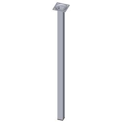 Element System 11101-00015, Pernas para móveis com base para aparafusar, tubo de aço quadrado