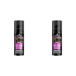 Schwarzkopf - Retouche Racines Cheveux Blancs - Spray Masquant Temporaire Racines Cheveux - S’efface au premier shampooing - Châtain foncé, 120 ml (Lot de 2)