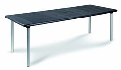 BEST 49351650 Tavolo Table 160/220 x 100 x 73 cm, Argent/Anthracite