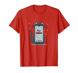 Asistente de ronroneo: Lindo diseño de teléfono Inteligente de Gato para Amantes de Las Camiseta, Hombre, Rojo, XL
