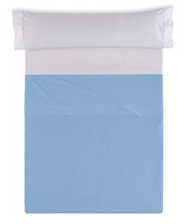 Sábana SABANA ENCIMERA color azul claro - Cama de 135/140 50% algodón / 50% poliéster - 144 hilos