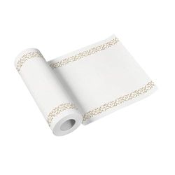 Paw - Chemin de Table - Airlaid (40 cm x 24 m) I Décoration de Table pour Communion, Confirmation, Mariage, Anniversaire, Fête de Jardin, Baptême I Effet Tissu I Mon Or de Première Communion