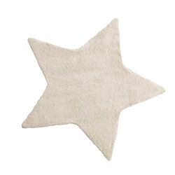 Baroni Home Tappeto a Pelo Lungo, Tappeto per Bambini Morbido, Tappeto Bambini Cameretta, Tappeto in Pelliccia Ecologica Morbido, Stella Natural, 90x90 cm