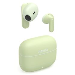 Hama słuchawki douszne true wireless freedom light II zielone (bluetooth 5.3, mikrofon, USB-C, rozmowy, Siri, asystent Google)