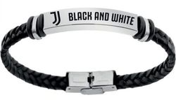 Seven SpA BLACK & WHITE JUVENTUS armband i flätat konstläder, svart, barn och pojkar, sport och fotboll, Unica, Rostfritt stål, Nej