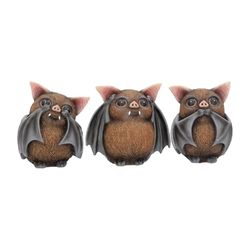Nemesis Now B4473N9 Trzy mądre nietoperze figurki 8,5 cm, brązowe