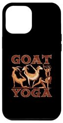 Carcasa para iPhone 15 Pro Max Divertido entrenamiento de postura de yoga de cabra