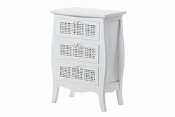 Adda Home Table de Chevet, Paulownia/MDF, Blanc, 51X33,5X75 Cm