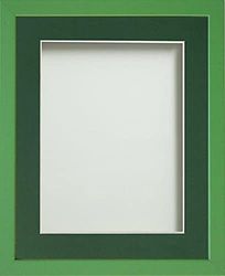 Frame Company Jellybean Range Green Wooden 30x20 inch Picture Photo Frame with Bottle Green Mount for Image A2 * Choice of Colours & Sizes* Fitted with Perspex