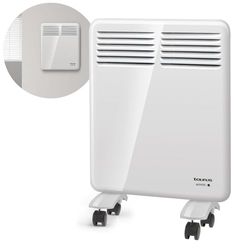 Taurus CHTA 500 Elektrische convector 500 W, IP24 voor gebruik in de badkamer, wandhouder, digitaal display, programmeerbaar, verwarmingsbeveiliging, sensor "open raam", wit