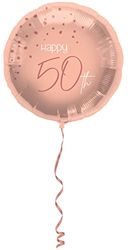 Folat 67750 Ballon Gonflé à l'hélium Elegant Lush Blush 50 Ans - 45cm