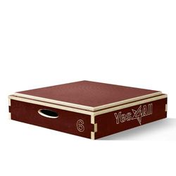 Yes4All Stapelbare houten plyo box, plyometrische doos met anti-slip oppervlak voor thuis gym & outdoor workout - rood - 6 inch