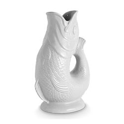 Wade Fish Jug, Earthenware, Iconic UK Heritage, Made in Stoke-on-Trent, 1.2L, White