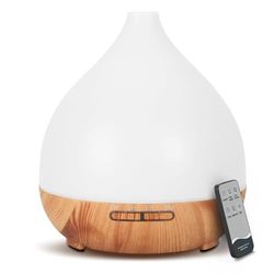 Cozary Difusor de Aromas 400ml, Humidificador Ultrasónico,Apagado Automático, Difusor de Aceites Esenciales,7 Colores LED, Temporizador 1/3/6 Horas,Función Aromaterapia, Ultrasilencioso