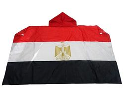 AZ FLAG - Flaga Egiptu - 150x90 cm - Peleryna z flagą Egiptu 100% poliester z wbudowanymi rękawami - Body z flagą - 80 g