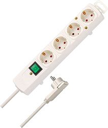 Brennenstuhl Extensão de tomadas Comfort Line com 4 tomadas de energia para montagem (cabo de 2 m, interruptor iluminado, montável, tomada plana) branco
